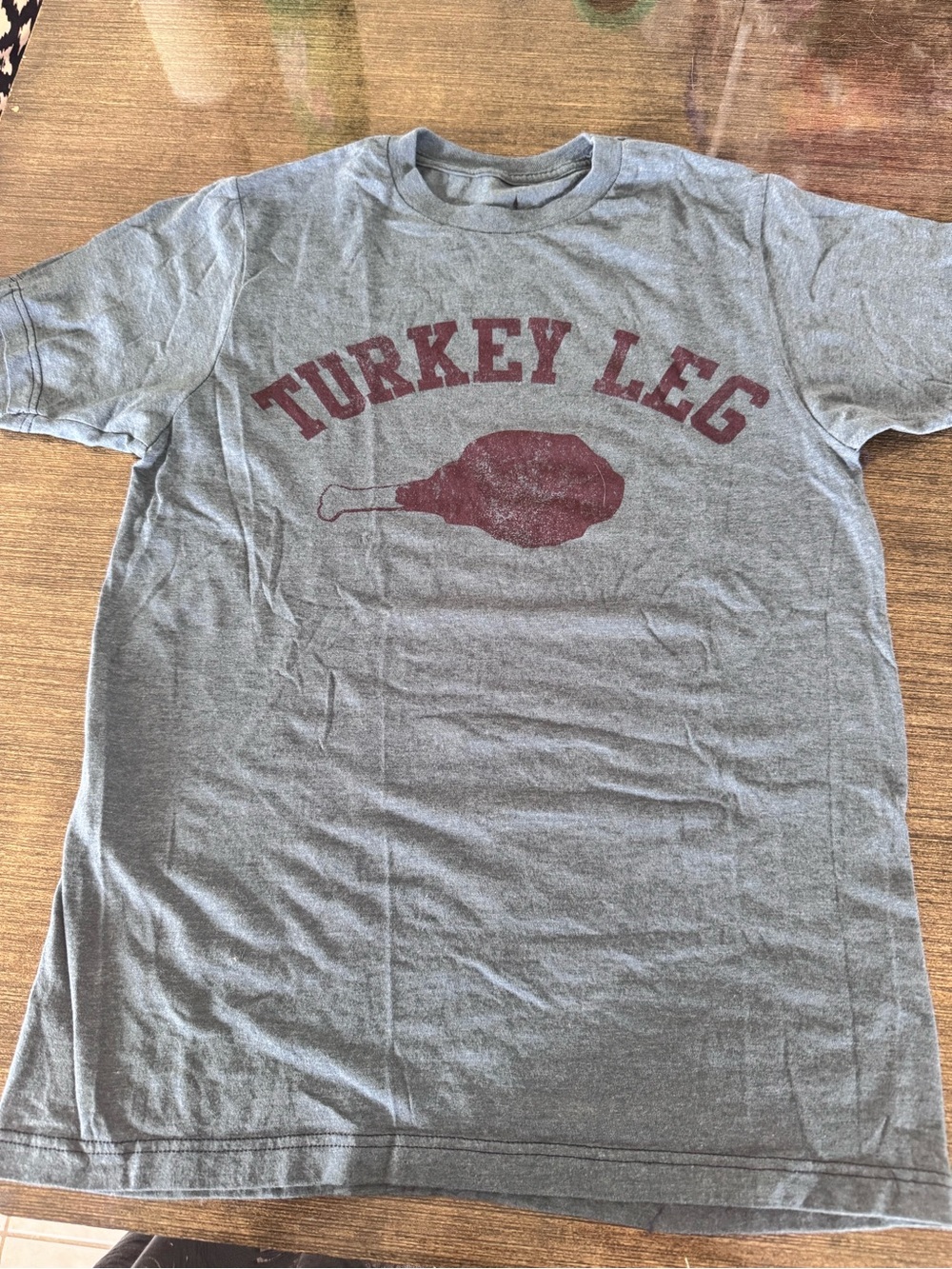 Disney Parks Dark Gray Crewneck Tee with a TURKEY LEG!